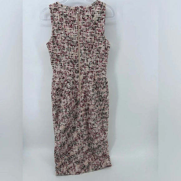 NWT En Saison Everleigh Midi Tweed Dress Beige Burgundy Size S - Picture 8 of 13